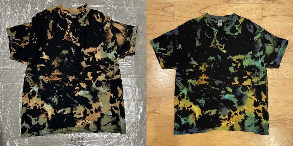 Touched up shirt 1 - before and after