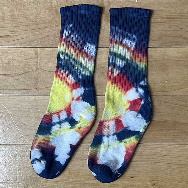 bullseye tie dye socks
