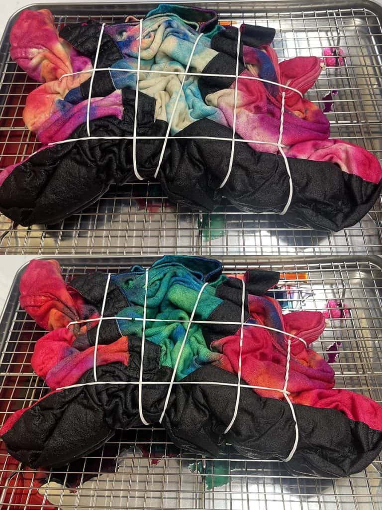 Dyeing back of bag